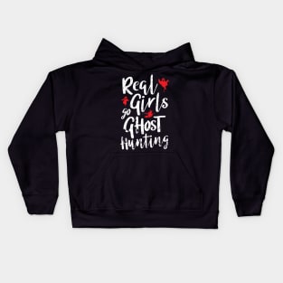 Real Girls Go Ghost Hunting Retro Style Design Kids Hoodie